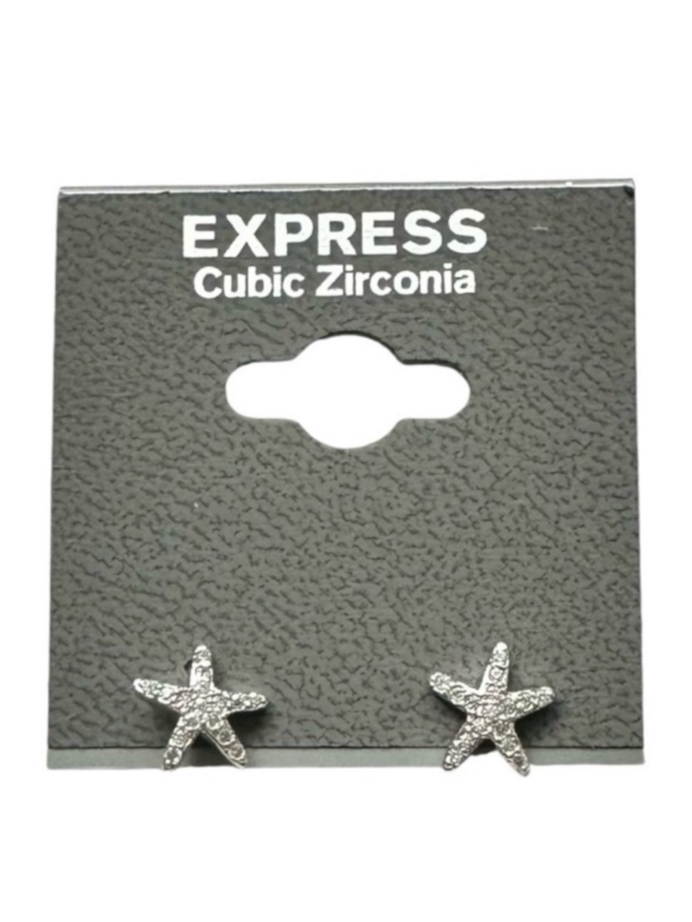 Express Silver Cubic Zirconia Starfish Stud Earrings